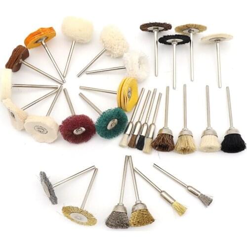 5Pcs 3.0MM Handle Polishing Wire Brushes Wheels Mini Drill Rotary Tool Metalworking Accessories Electric Grinder Brush
