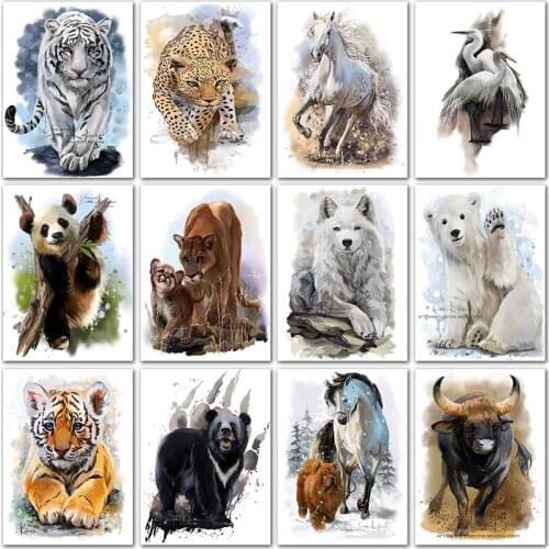 5D Diamond Painting animals horse Tiger Lion Diamand Painting Full Square&Round Diamond embroidery Cross stitch Diamond mosaic