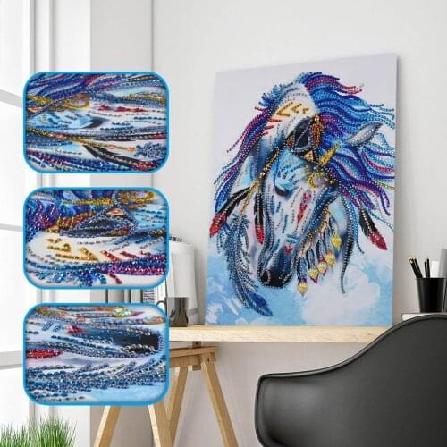 Diamond Painting Animal Horse DIY 5D Special Shape Diamond Embroidery Partial Drill Crystal Diamond Art Kits Home Wall Decor
