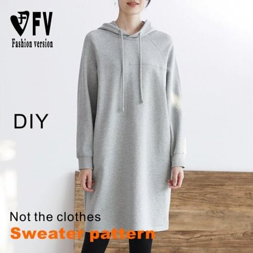 Cutting drawing womens long hooded guard clothes structure pattern 1:1 pattern physical BWY-22