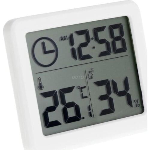 OOTDTY Automatic Electronic Temperature&Humidity Monitor Clock 3.2" LCD Digital Screen