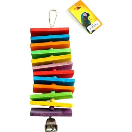 CAITEC Bird Toys Wooden String Parrot Toy Chew Bite Toys Parrot Cage Toys Suitable for Medium Size Parrots
