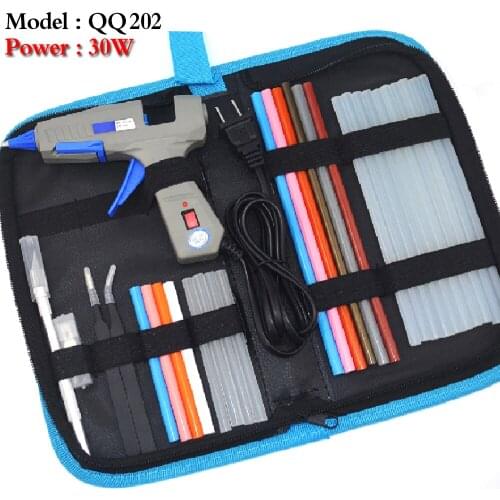 Free Shipping 6 IN 1 Glue Gun Set Electric Heat Hot Melt Crafts Repair Tool Professional DIY 30W with Sticks Children Gift