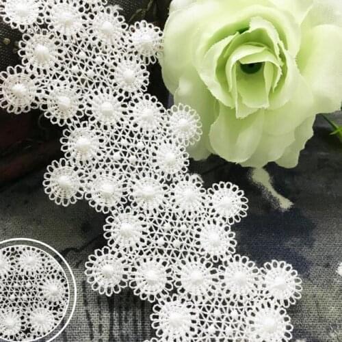 20yds 5cm High Quality Milk Silk Lace Trimming Ribbon White Water Soluble Lace Trim Applique Cord Lace Fabric Sewing Accessories
