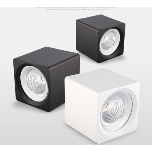 Square dimmable COB 7W LED downlight 9W 12W 15W 20W 25W LED ceiling spotlight AC85~265V LED indoor lighting surface light