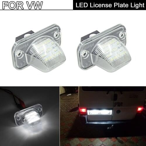 2PCS White LED License Plate Light Number Plate Lamp For VW T4 Transporter Campmob Passat Caddy Jetta Touran Transporter