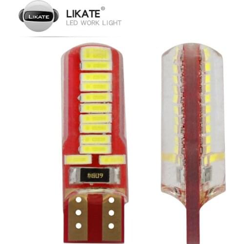 LKT T10 194 W5w Led Canbus 4014 24 SMD SILICA Super Bright LED Light Bulbs Wedge Bulbs 12V DC Bidirectional Light White