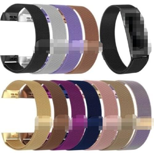 For Fitbit Charge 3 Stainless Steel Metal Mesh Band Replacement Wist Strap Magnetic Buckle Men Women Watchband S/L Size