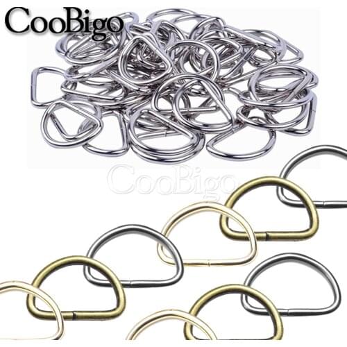 20pcs Metal 1" (25mm) Silver Dee D Rings Buckle For Pet Collar Webbing Leather Craft Bag Strap DIY Sewing Parts Accessories