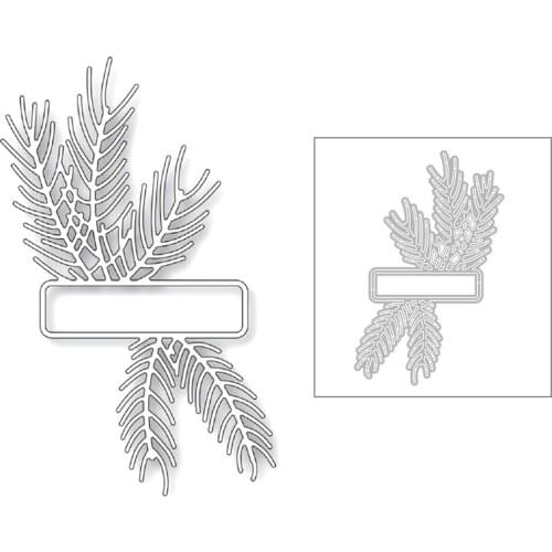 2020 New Chat Bubble Box and Edge Leaf Embossing Metal Cutting Dies For Scrapbooking Label Greeting Card Paper Making No Stamps