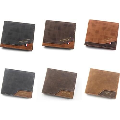 Men Leather Wallet Short Designer Purse For Male Credit Card Holder Coin Pocket Business Pack Famous Vintage Soft Money Bags