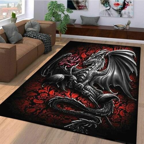Dragon Pattern Pringting Rug Non-slip Rug Floor Mat Doormat Carpet for Bedroom Living Room Rugs for Bedroom Bedroom Decor