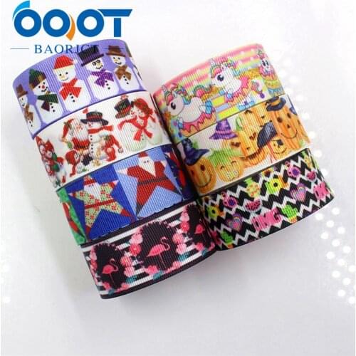 OOOT BAORJCT G-181013-1357,25mm 10yards Cartoon Ribbons Thermal transfer Printed grosgrain,Clothing accessories,DIY materials