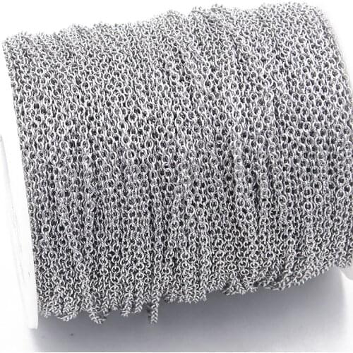 10 Meters/lot 3 Size Stainless steel round squash cross chain necklace DIY jewelry making materials charm classic handmade