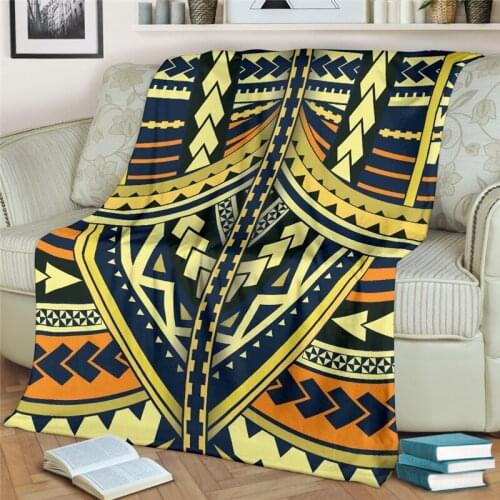 Polynesian Tattoo Flannel Blankets 3D Print Hiking Picnic Thick Quilt Fashion Student Blanket Drop Shipping