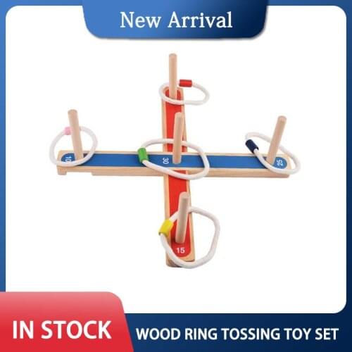 Portable Outdoor Playground Wooden Frame Ring Tossing Yard Game Wooden Tossing Ring Game Toy Set Gift For Kids