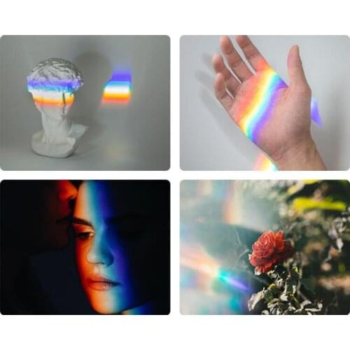 NEW Triangular Prism Optical Photography Props K9 Glass Material Crystal Sphere Multi-faceted Seven-color Light