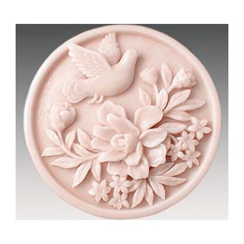 Silicone mold Peace Dove round shape handmade soap mold Chocolate Fondant cake mould Baking mold DIY tools