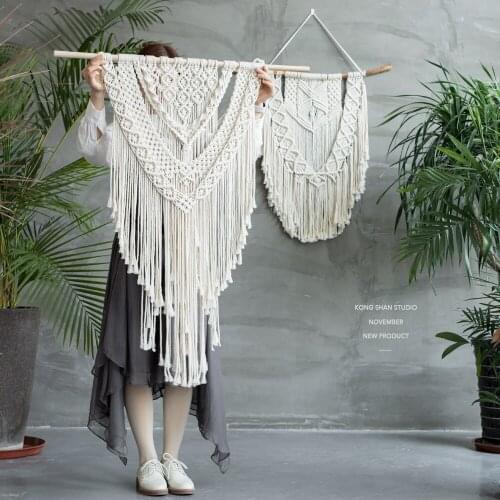 Modern Nordic Style Thread Tapestry White Log Tapestry Home Decoration Ornaments Pastoral Wall Hanging Decor Housewarming Gift