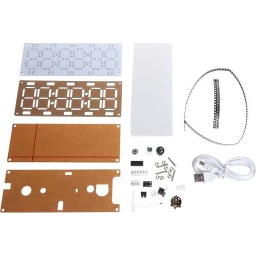DIY Large Screen 6 Digit Two-Color LED Clock Kit Touch Control w Temp/Date/Week