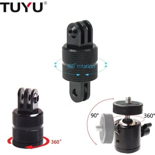 TUYU 360 Degree Rotating Joint Connector Bracket Tripod Mount Adapter for Gopro All insta 360 one X R Sjcam yi Sports Camera