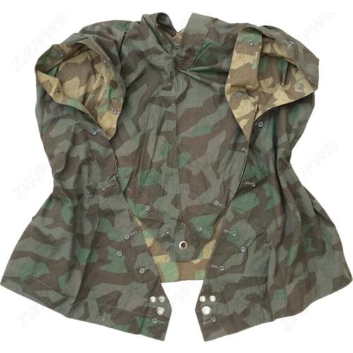 WWII WW2 GERMAN ARMY SPLINTER CAMO REVERSIBLE PONCHO TENT ZELTBAHN WORLD WAR II SOLDIER MILITARY WAR REENACTMENTS EQUIPMENT