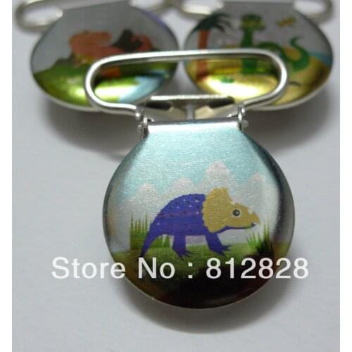 25pcs 1'' 25mm Dinosaur Triceratops Pacifier Clips/Suspender Clips