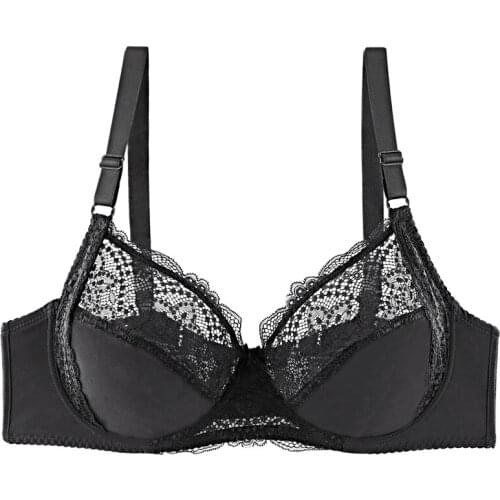 Women Bras Sexy Lace Plus Size Bra Underwired Underwear Super Thin Lingerie Female Lace Floral Push Up Bras