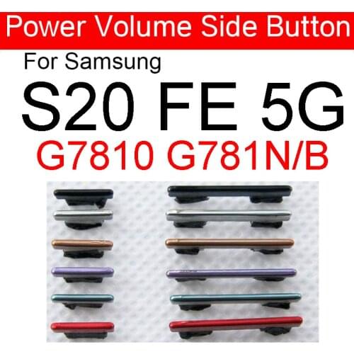 1Set(2pcs) Volume Power Button For Samsung Galaxy S20 FE 5G G7810 G781N/B Volume Button + Power On Off Side Key Repair Parts