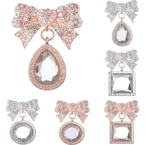 10Pcs Teardrop Shaped And Square Glass Pendant Locekt Butterfly Brooch Fit Women Aromatherapy Perfume Jewelry Wholesale