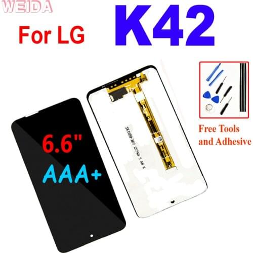 100% Tested 6.6" AAA+ LCD For LG K42 LCD Display Touch Screen Digitizer Assembly With Frame for LG K42 LCD Replacement Parts
