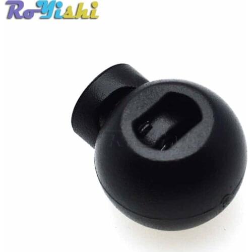 1000pcs/pack Cord Lock Round Ball Toggle Stopper Plastic Size:17mm*14.5mm*12mm Toggle Clip Black