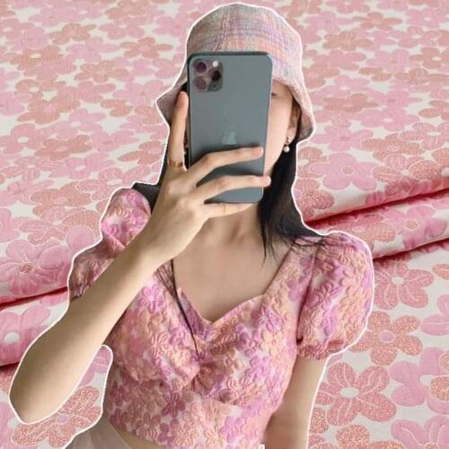 140cm Fashion Small Flowers Yarn-Dyed Polyester Jacquard Fabric For Man Autumn Dress Pants and Suit DIY Cloth Sewing Material