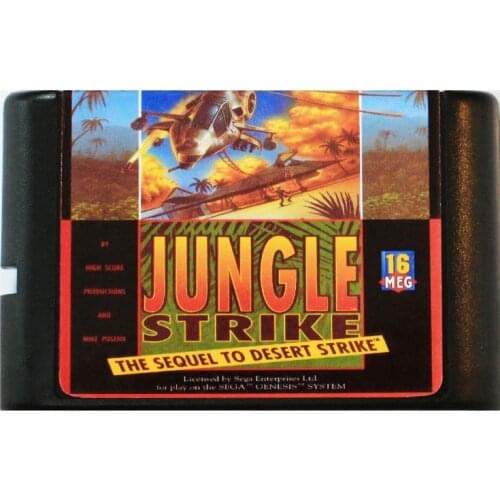 Jungle Strike 16 bit MD Game Card For Sega Mega Drive For SEGA Genesis