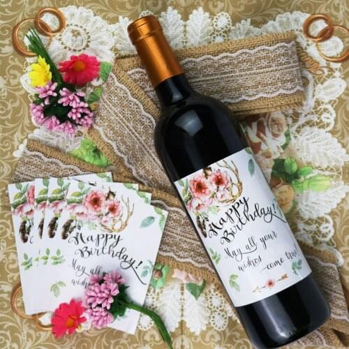 20pcs Wine Labels Stickers Wedding Bridal Shower Champagne Wrappers Bottle Decoration Bridesmaid Proposal Gift