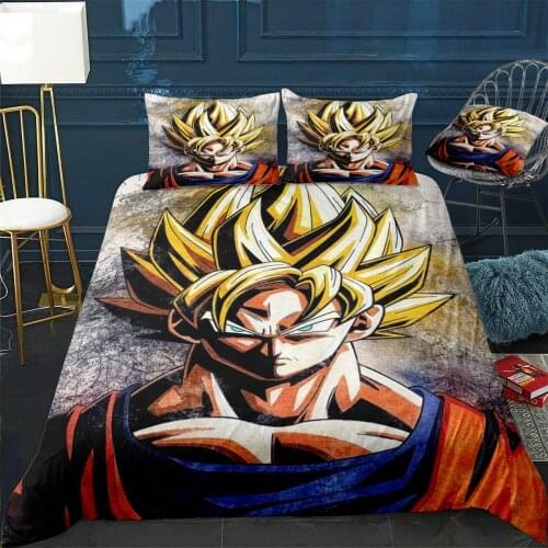 Goku Dragonballz Duvet Cover Comfortable Quilt Home Decora Design Universal Bedding Set Bedclothes+Pillowcase 3pcs