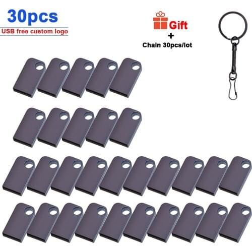 30pcs Custom free logo Super Mini Metal USB Flash Drive 4gb 64GB 32GB 16GB 8gb USB2.0 Flash Disk Flash pendrive Memory stick