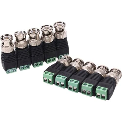 Adapter for POE CCTV Tester IP camera FC Security Terminal Block 10pcs Mini Coax CAT5 To Camera CCTV BNC Video Connector