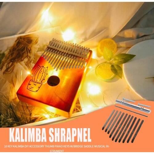 10 Key Kalimba DIY Accessory Thumb Piano Keys w/Bridge Saddle Musical Instrument DIY Replacement Parts Musical Accssories