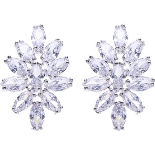 Bettyue Brand Charm Fashion AAA Two Colors Cubic Zircon White Gold Jewelry Earrings For Woman Lovers Florid Wedding Party Gift