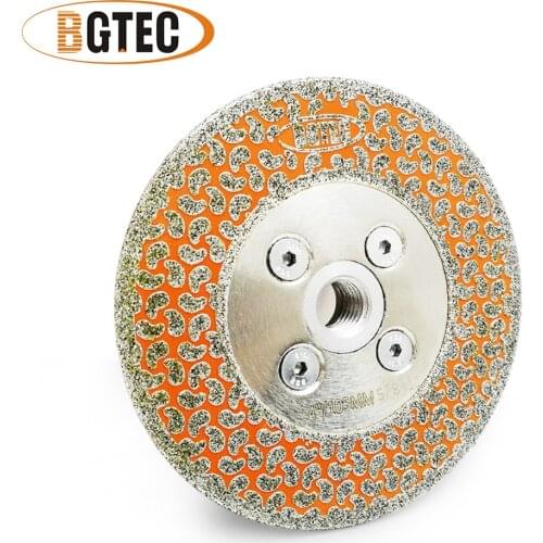 BGTEC 4" Electroplated diamond cutting & grinding disc 5/8-11 flange granite marble Single side coated 105mm diamond saw blades