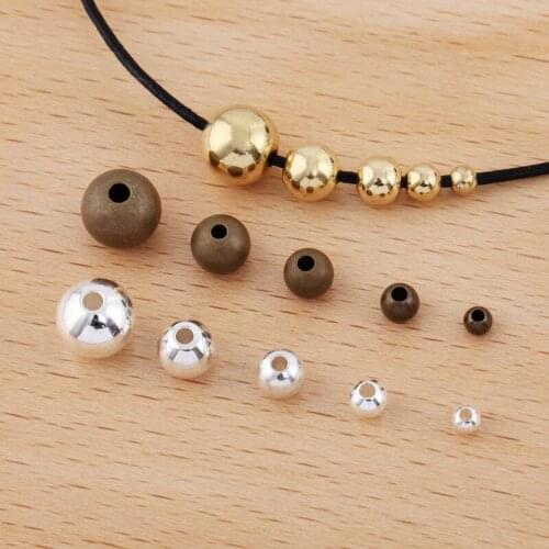500pcs Smooth Round Ball Bead Spacer Beads Bracelet Charms 3mm 4mm 5mm 6mm 8mm Pendant & Earrings Supplies DIY Jewelry Findings
