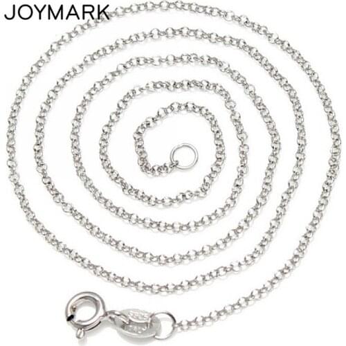 1.4mm 16 18 Inches White Gold Color Authentic Pure 925 Sterling Silver Pearl Chain Necklaces For Pendant Fine Jewelry SCN-T11