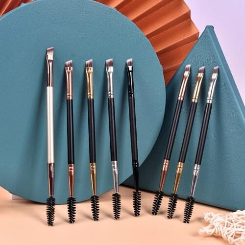 Private Label Makeup Brush Eyebrow Brush+Eyebrow Comb Beauty Double Head Eyebrow Brush Cosmetic Tools Wholesale
