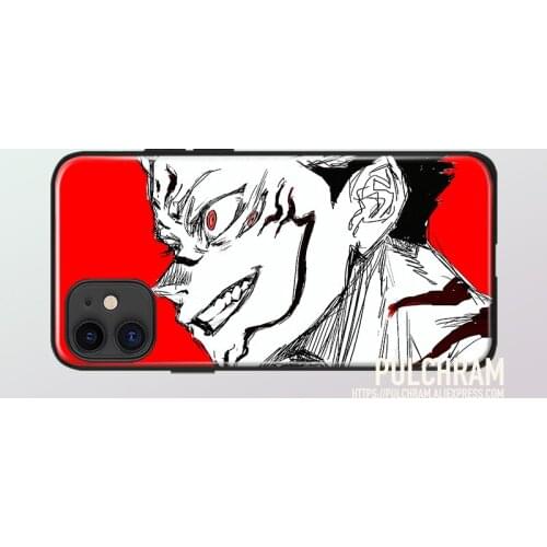 Sukuna Jujutsu Kaisen Glass Soft Silicone Phone Case Cover Shell For iPhone SE 6s 7 8 Plus X XR XS 11 12 Mini Pro Max Sumsung