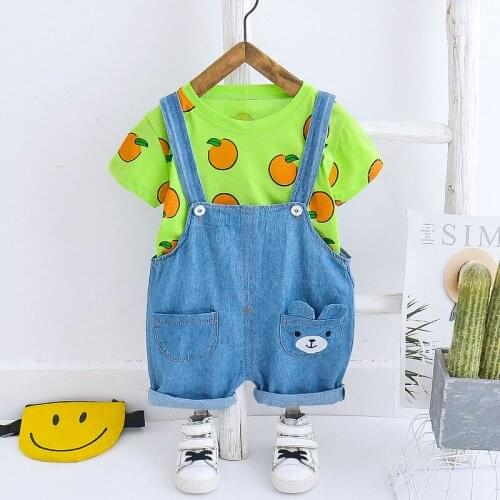 Kids Boys Clothes Baby Summer Children Clothes 1-3 Years little Boy T-shirt Overalls Children Cute 2Pcs/Set