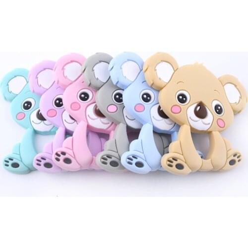 Lets Make Baby Silicone Koala 10pc Food Grade Silicone Teether Accessories Baby Crib Toy DIY Nursing Necklace Pendant