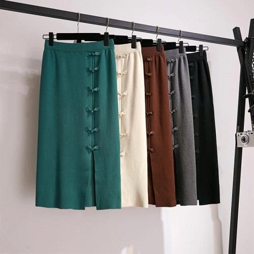 Женские трикотажные юбки ECTIC China At AliExpress