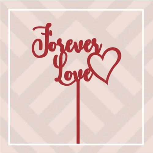 Forever Love Cake Decoration Acrylic Cake Toppers Valentines Day Gift Double Layer Dessert Decor Supplies