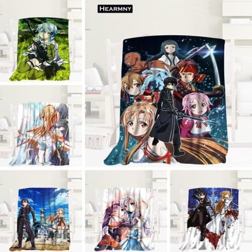 HEARMNY Sword Art Online Blanket Sleep Cover Blankets Yoga Office Sofa Blanket Bed Cover Travel Warm Throw Blankets